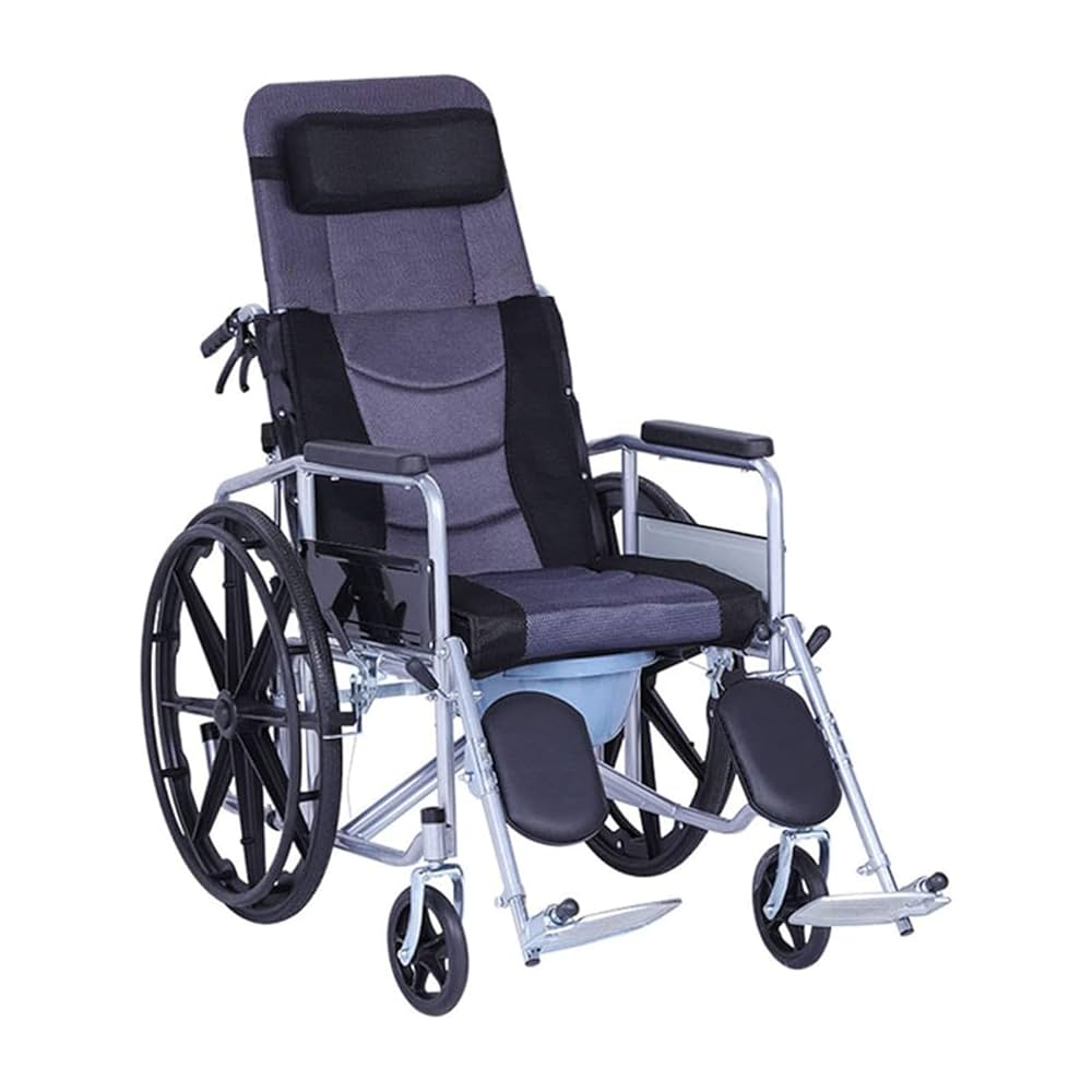 Reclining High Back Wheelchair With Commode