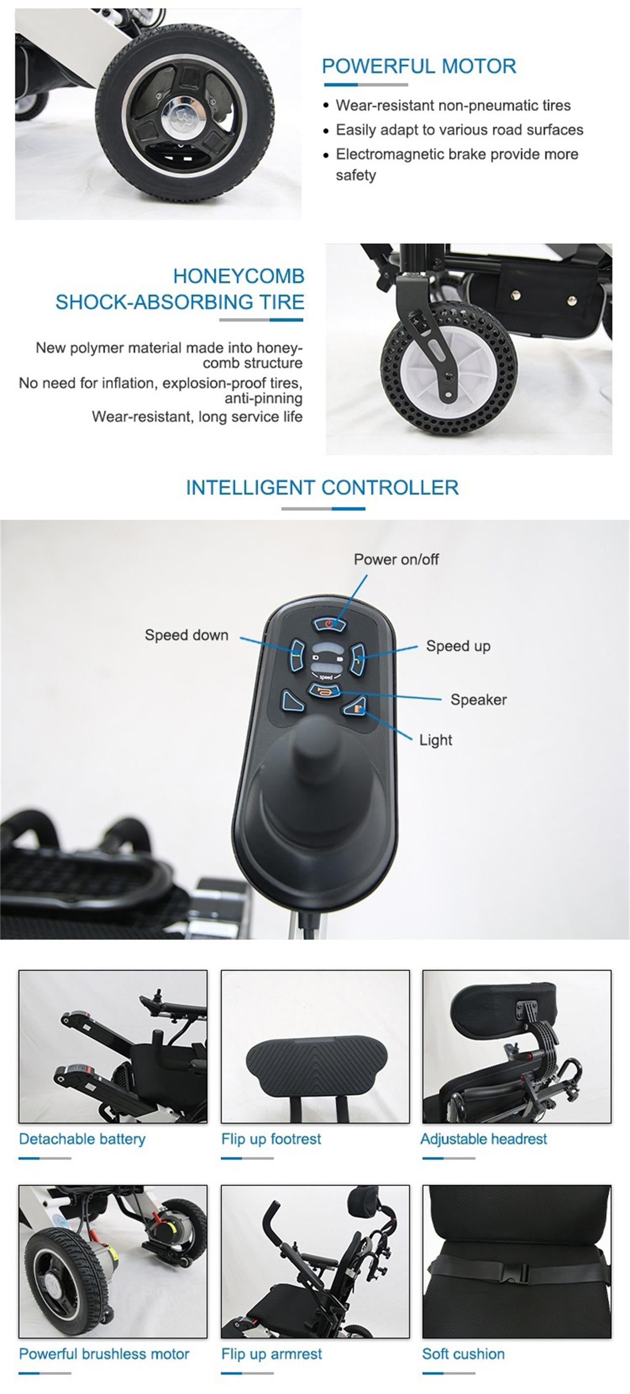 Electric wheelchair | Foldable | Premium