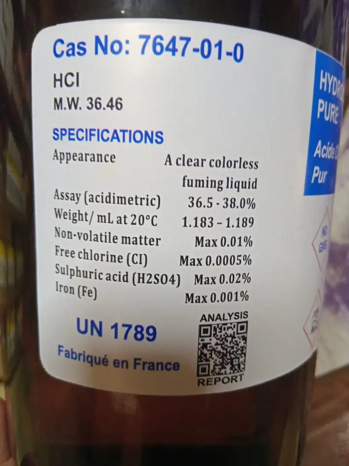 HYDROCHLORIC ACID 1.18 - 36 PERCENT 1L AR