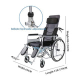 Reclining High Back Wheelchair With Commode