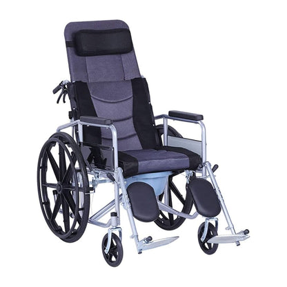 Reclining High Back Wheelchair With Commode