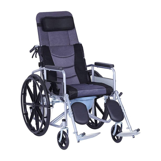 Reclining High Back Wheelchair With Commode