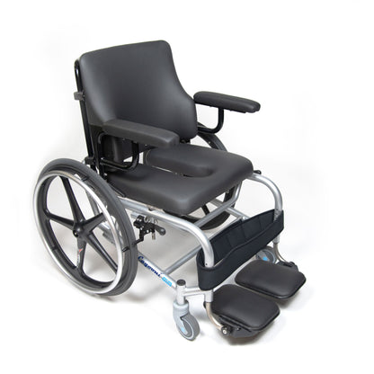 Extra wide commode wheelchair