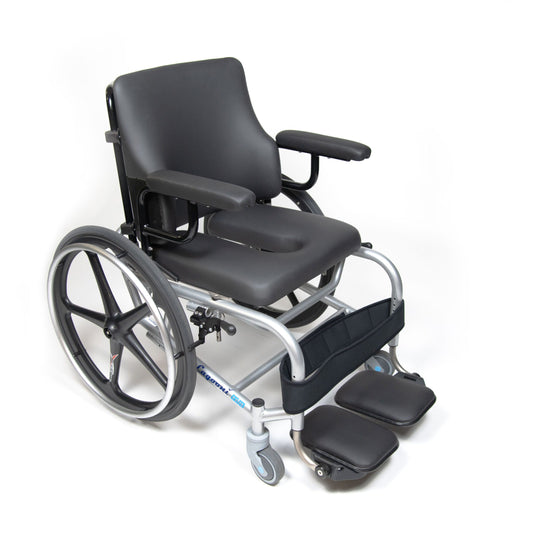 Extra wide commode wheelchair