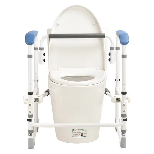 Adjustable Toilet Safety Rail – Heavy-Duty Bathroom Assist Frame with Padded Handrails (350lbs Capacity)