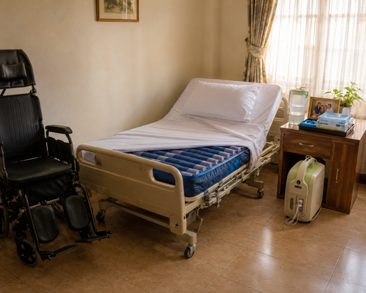 Hospital Bed Home Care Package - Bed, Mattress & Wheelchair