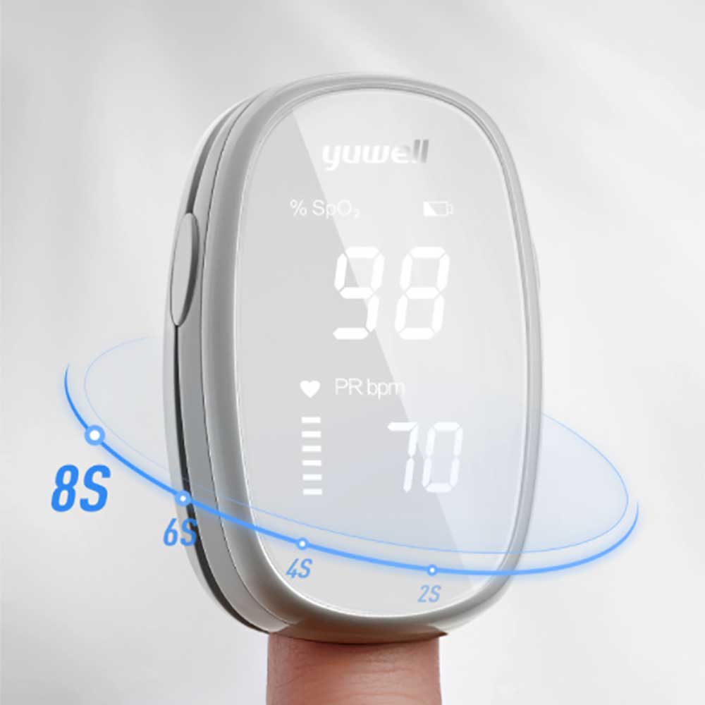 Fingertip pulse oximeter.
