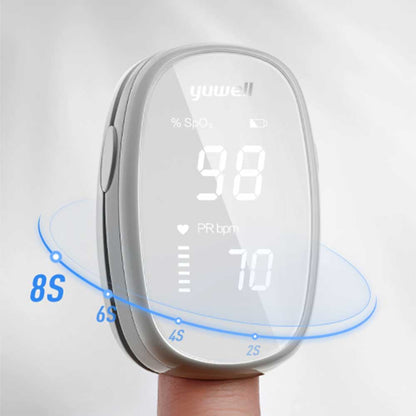 Fingertip pulse oximeter.