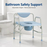 Extra Wide Adult Commode Chair – Adjustable Height Bathroom Safety Aid