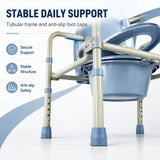 Extra Wide Adult Commode Chair – Adjustable Height Bathroom Safety Aid