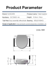 Raised Toilet Seat - Universal Fit with Detachable Armrests and Lid
