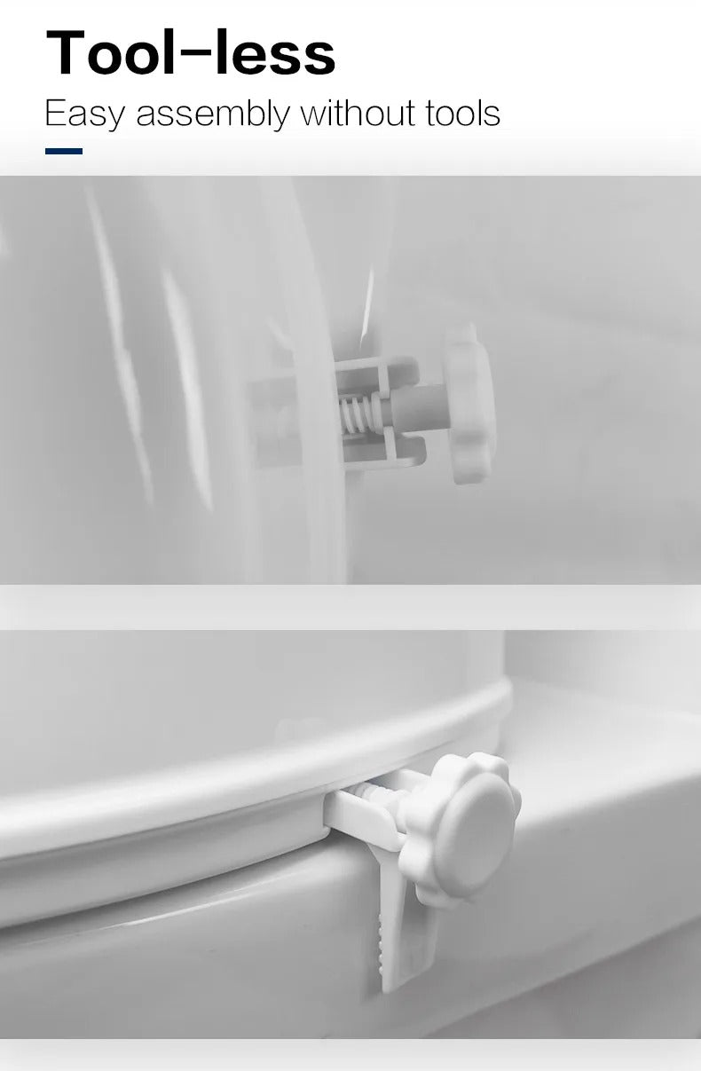 Raised Toilet Seat - Universal Fit with Detachable Armrests and Lid