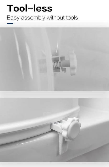 Raised Toilet Seat - Universal Fit with Detachable Armrests and Lid
